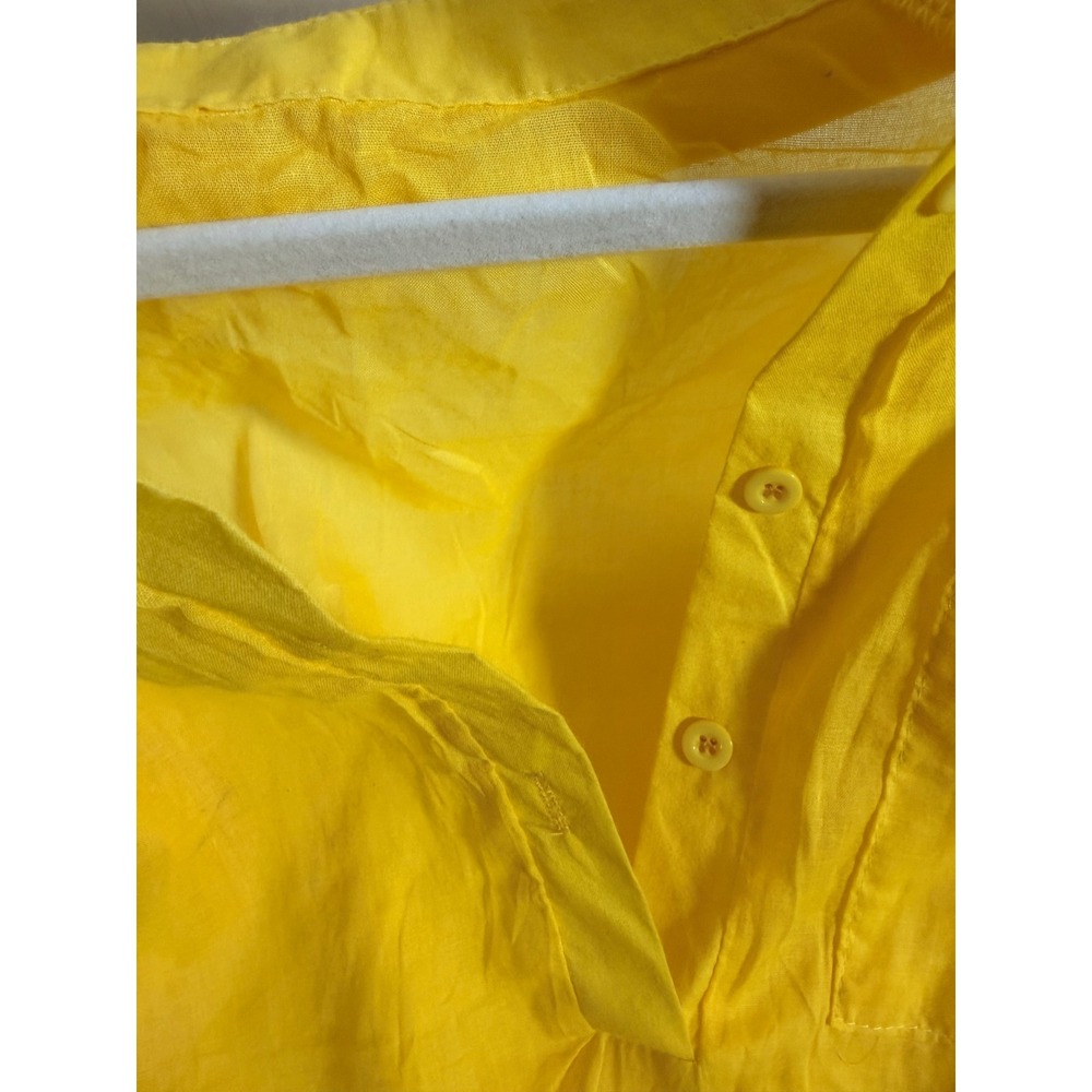 Unbranded Shirt Dress Women L Yellow Excellent Oversized Maxi Long Sleeve Boho - Picture 10 of 11